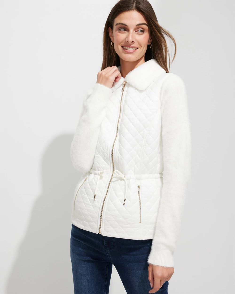 White house black market fur vest shop